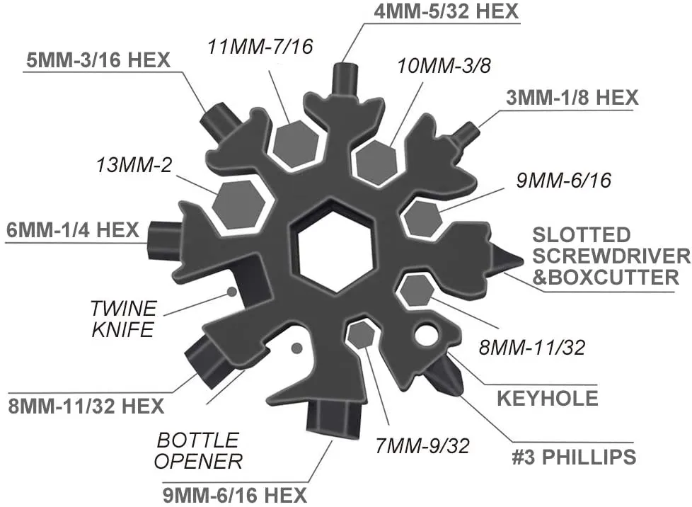 18 en 1 Multi-herramienta Copo de Nieve -- Free Shipping!!