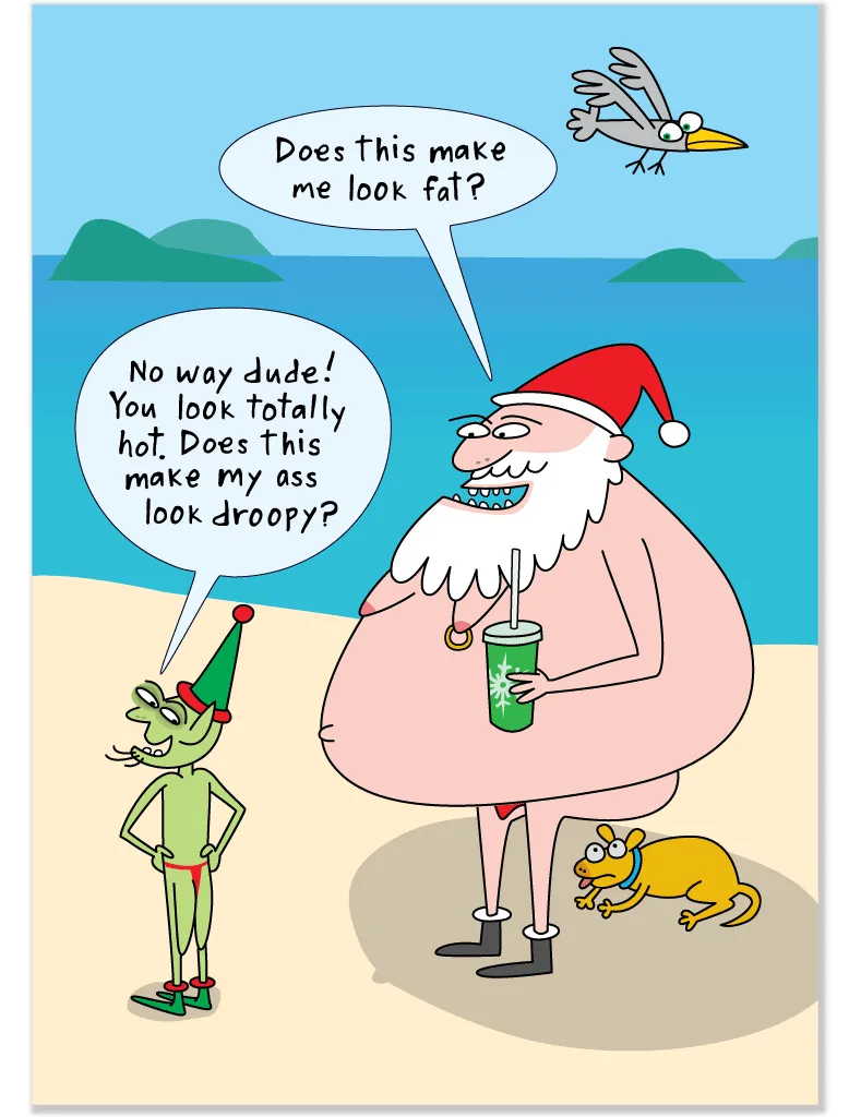 300 Xmas Thongs (Christmas Card)