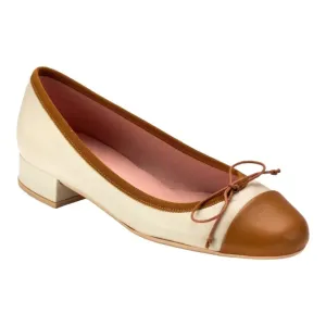 49880 - Beige Soft Leather Heel for Teen/Women by Pretty Ballerinas