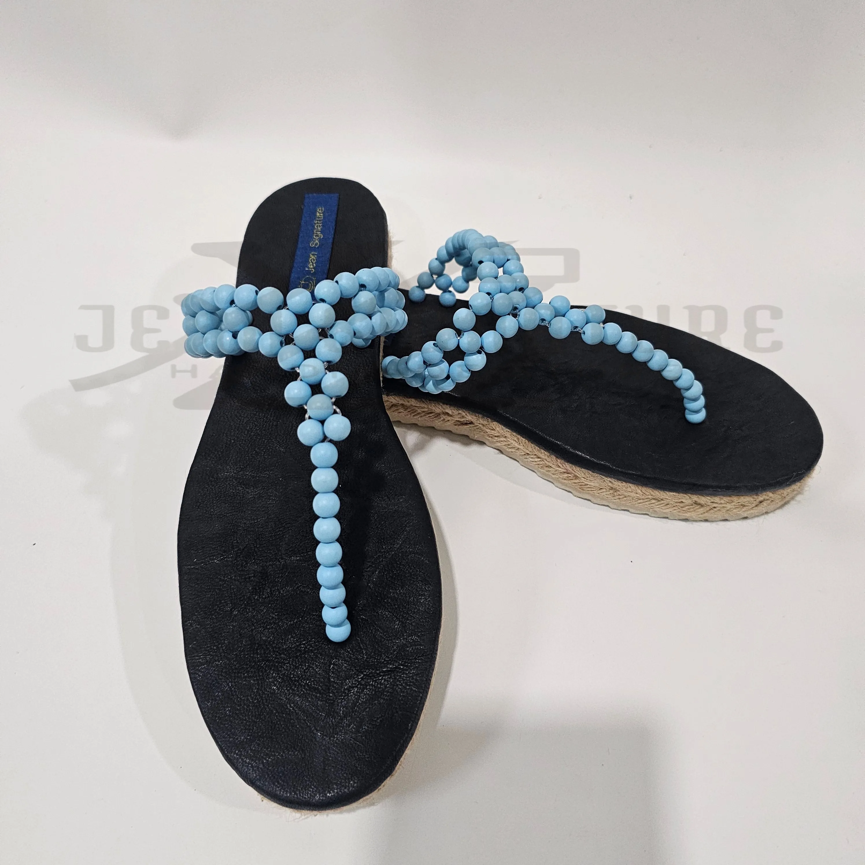 Adeline Espadrille Beaded Flip-Flop (Blue/Black) - 04