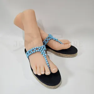 Adeline Espadrille Beaded Flip-Flop (Blue/Black) - 04