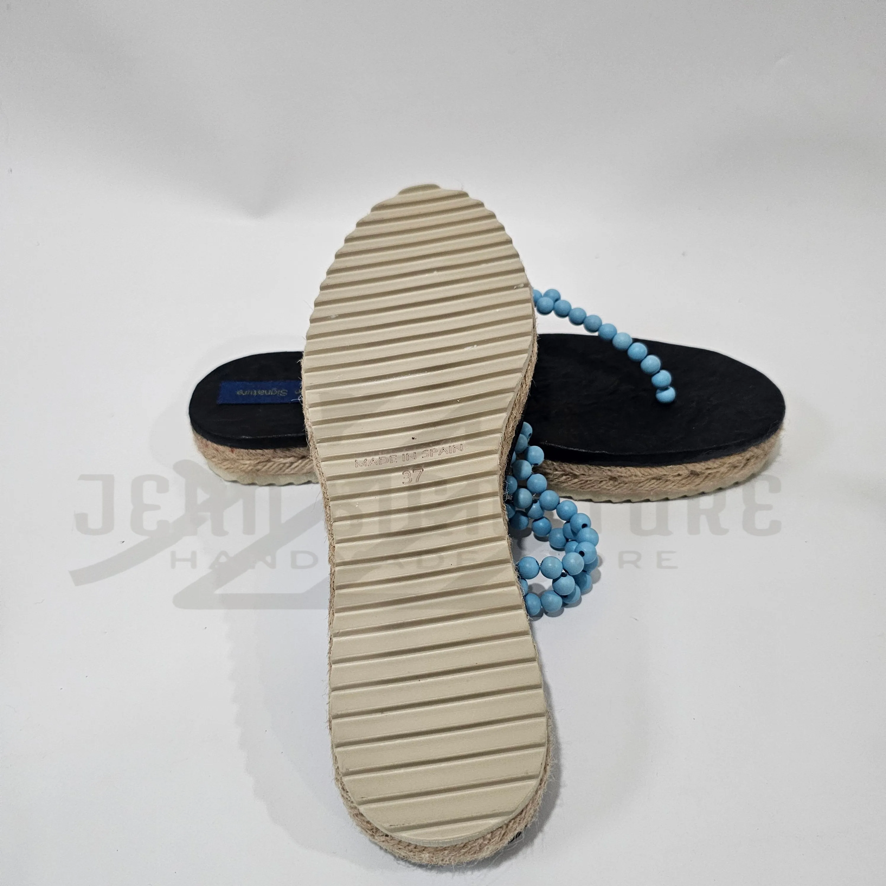 Adeline Espadrille Beaded Flip-Flop (Blue/Black) - 04