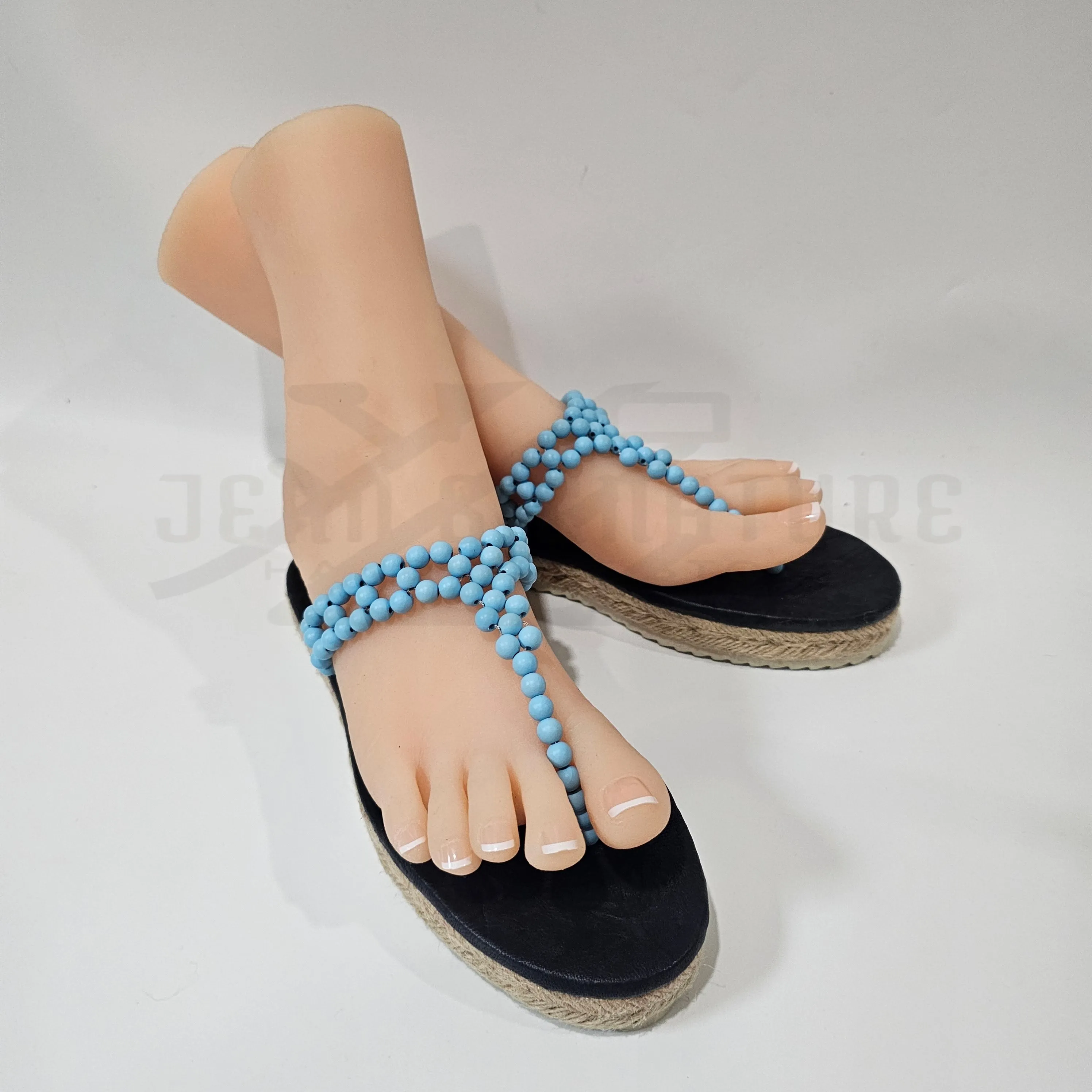 Adeline Espadrille Beaded Flip-Flop (Blue/Black) - 04