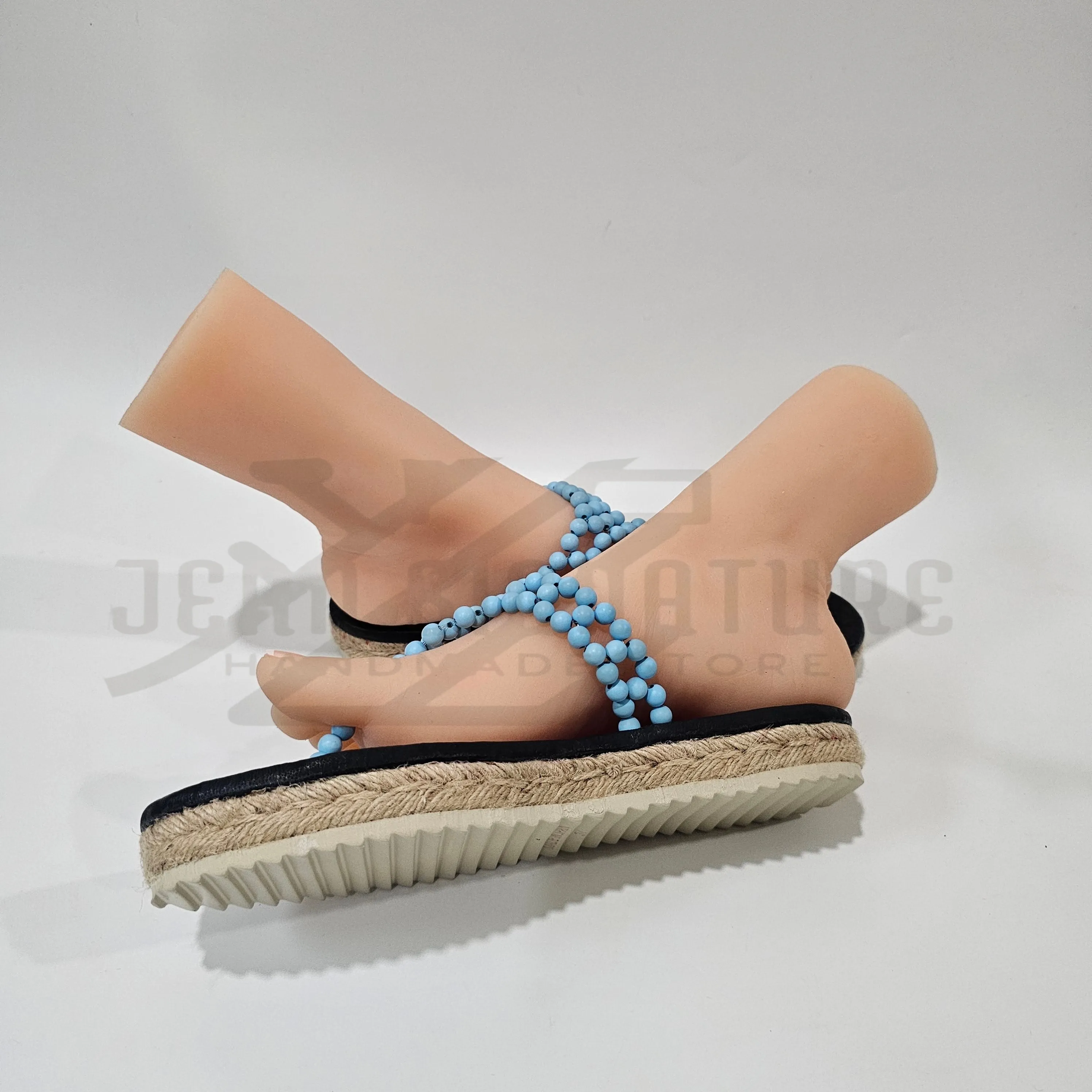 Adeline Espadrille Beaded Flip-Flop (Blue/Black) - 04