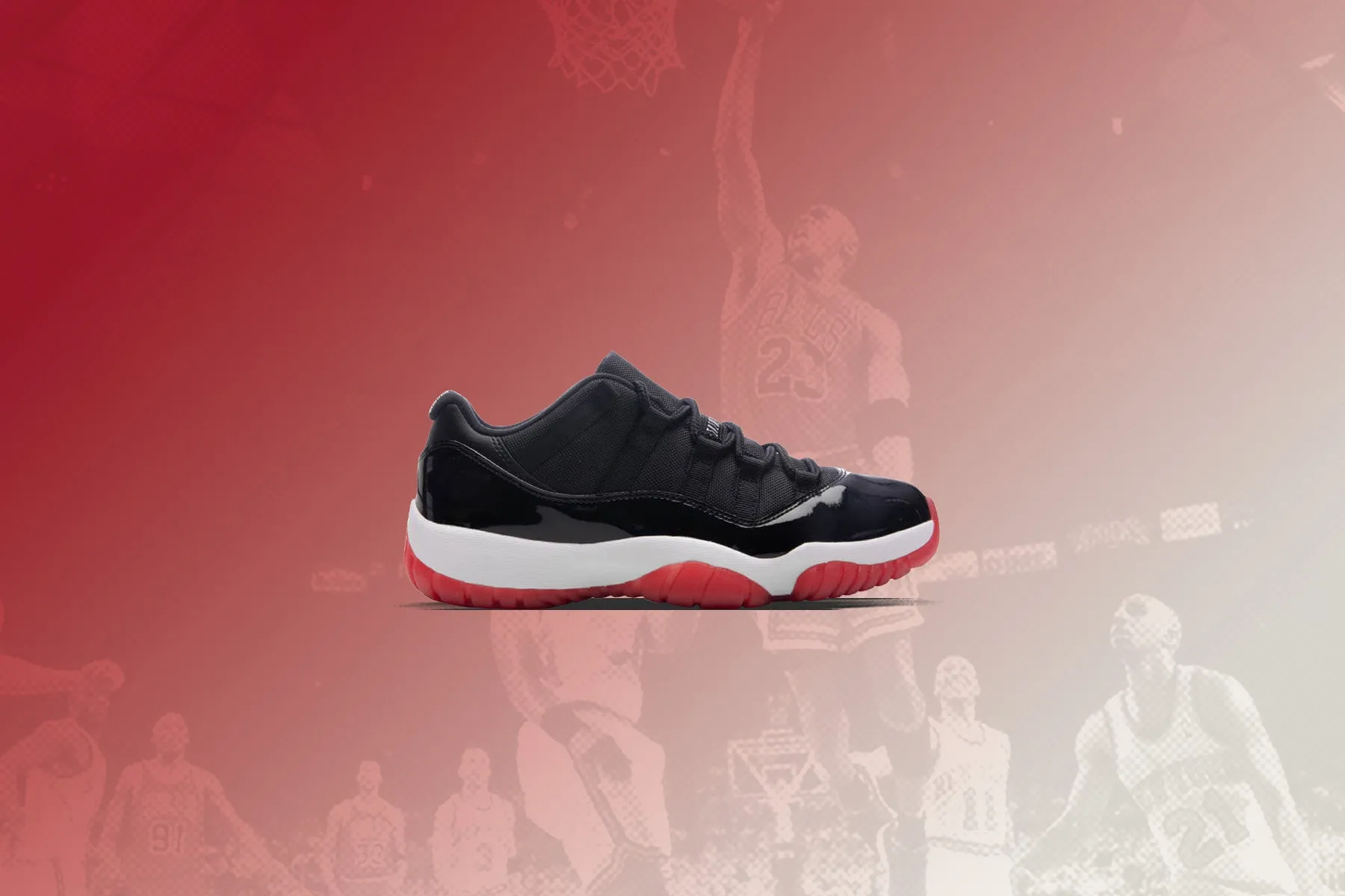 Air Jordan 11 Retro Low 'Bred' (PS) - Black/Varsity Red/White