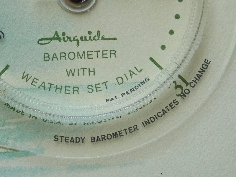 Airguide Snug Harbor Watercolor Barometer Wall Hanging from 1970s
