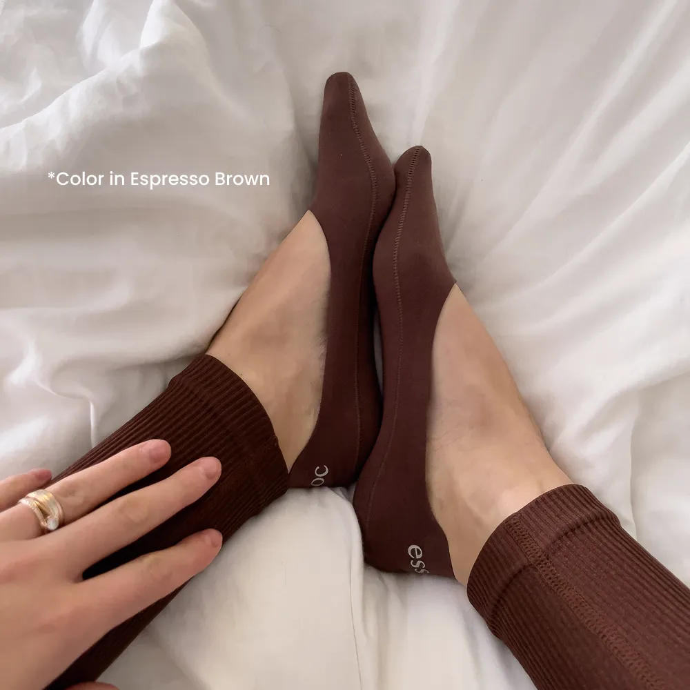 Almond Beige Cotton No Show Socks 5-Pack