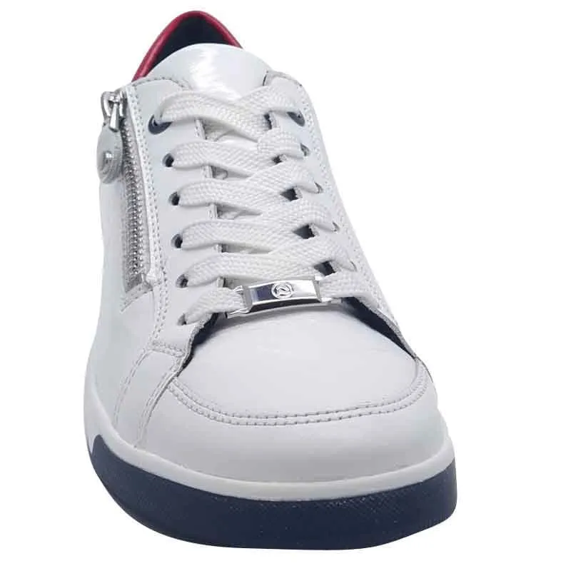 Ara Womens White Lace-up Sneaker 12-34432-82