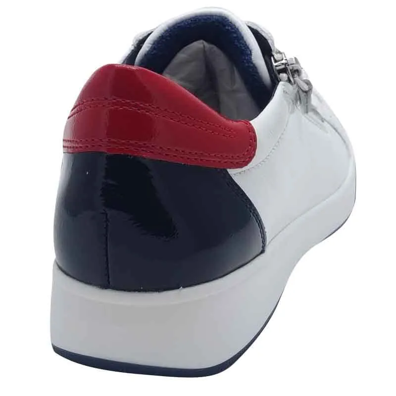 Ara Womens White Lace-up Sneaker 12-34432-82