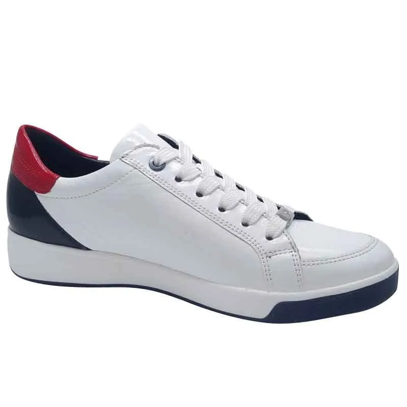 Ara Womens White Lace-up Sneaker 12-34432-82