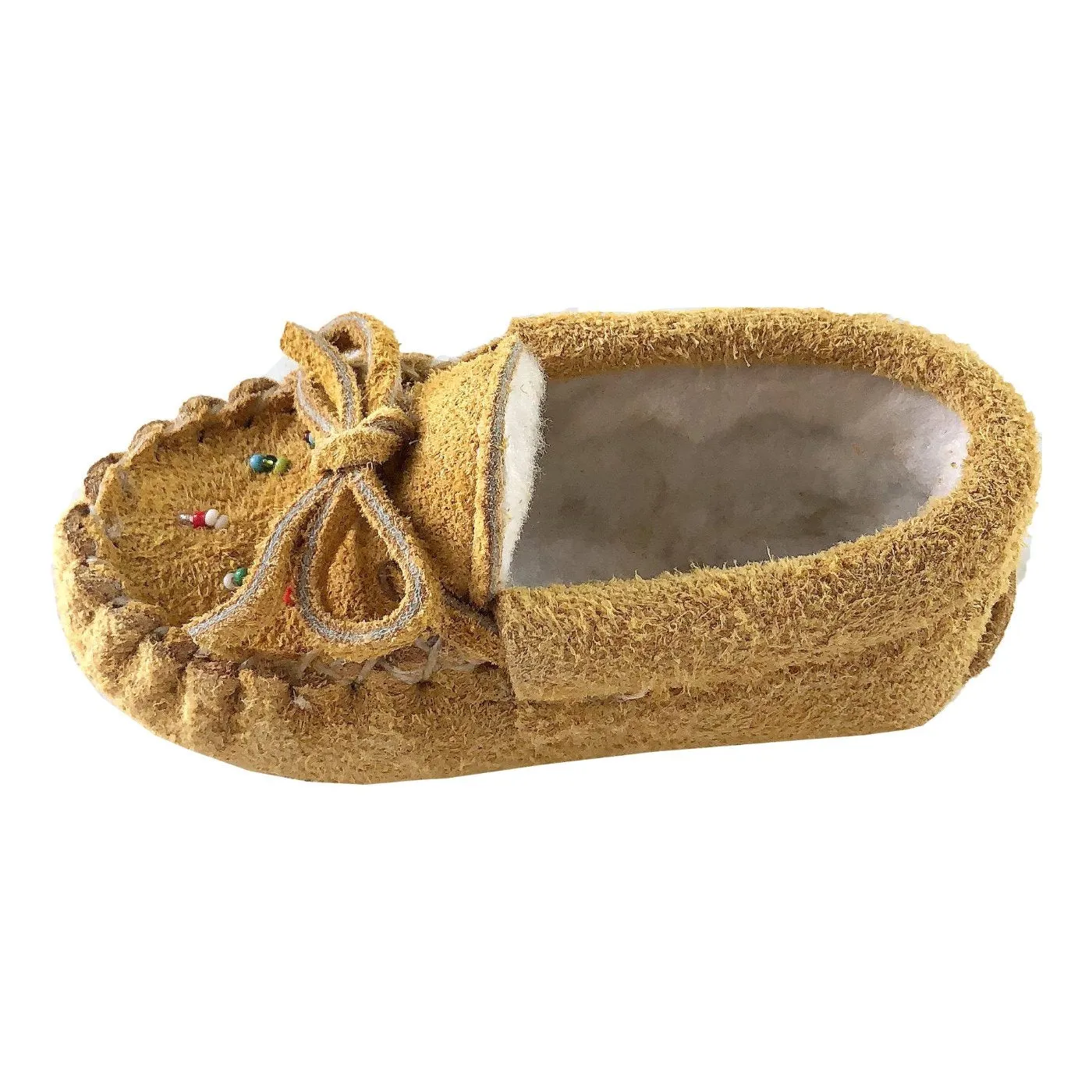 Baby Fleece Lined Beaded Suede Moccasins