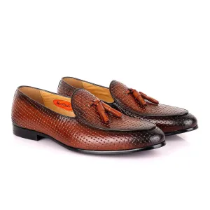 Berluti Men's Brown Woven Tassel Loafers