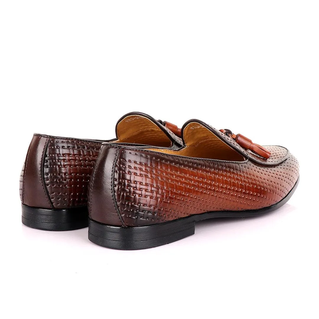 Berluti Men's Brown Woven Tassel Loafers