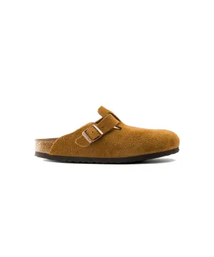 Birkenstock Boston Suede Leather Mink Soft Footbed Clogs