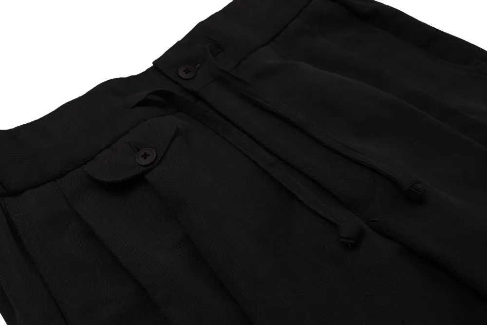 Black Linen Bermuda Shorts