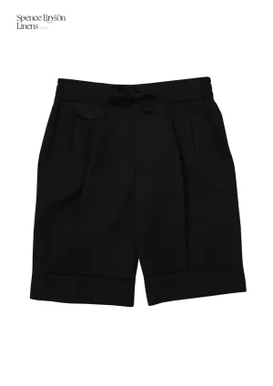 Black Linen Bermuda Shorts