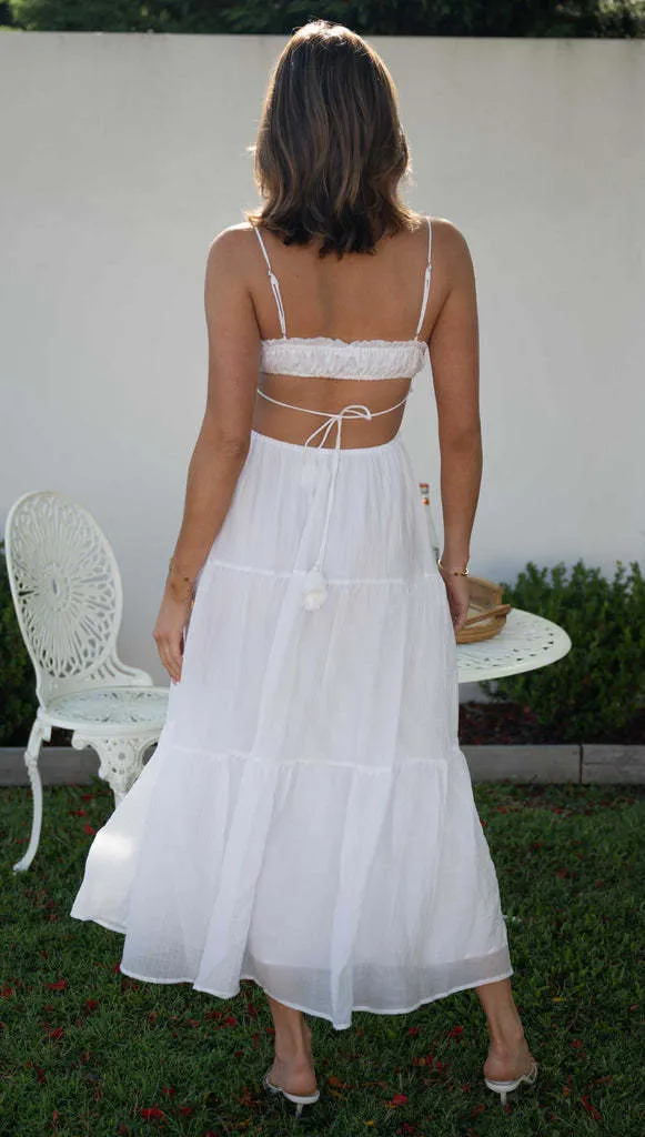 Breezy Tiered V-Neck Sleeveless Chiffon Maxi Dress