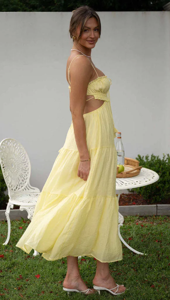 Breezy Tiered V-Neck Sleeveless Chiffon Maxi Dress