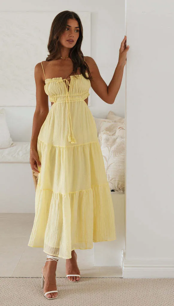 Breezy Tiered V-Neck Sleeveless Chiffon Maxi Dress
