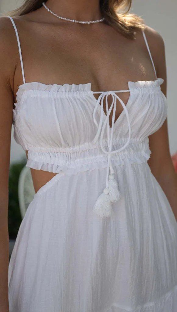 Breezy Tiered V-Neck Sleeveless Chiffon Maxi Dress