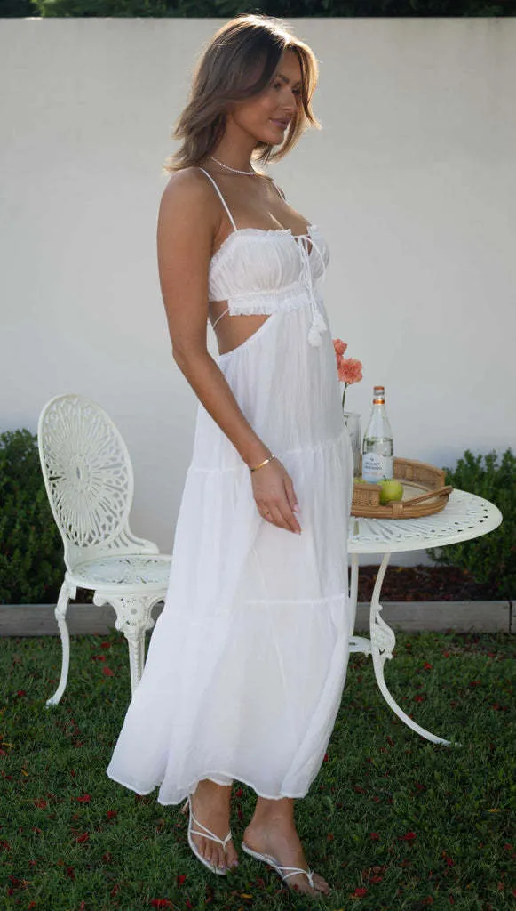 Breezy Tiered V-Neck Sleeveless Chiffon Maxi Dress