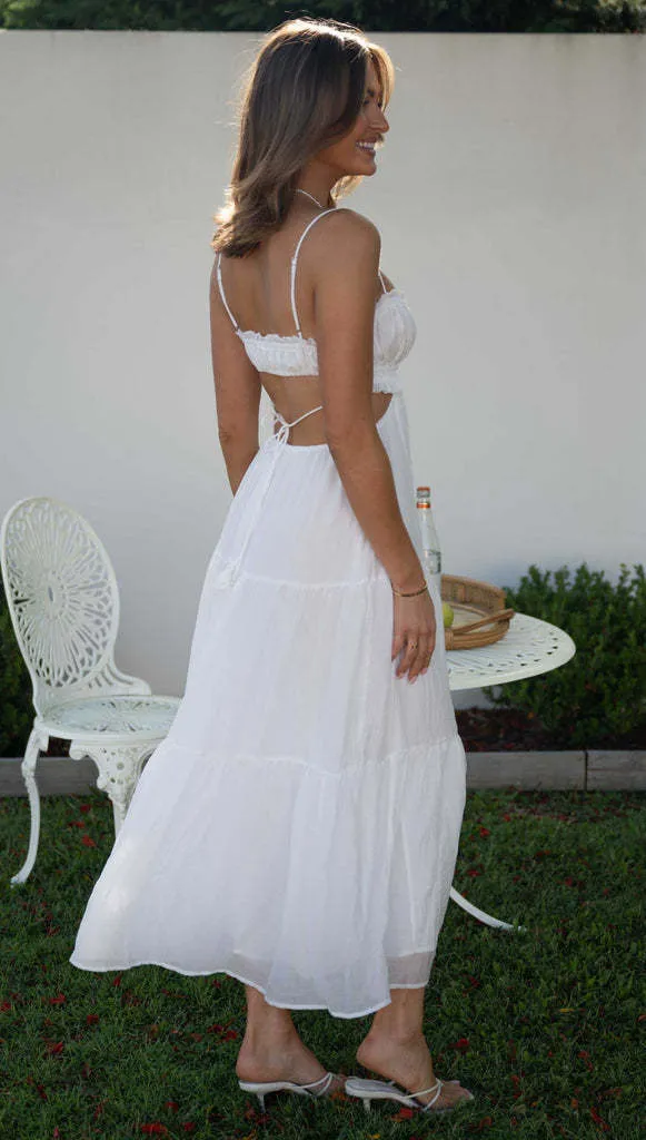 Breezy Tiered V-Neck Sleeveless Chiffon Maxi Dress