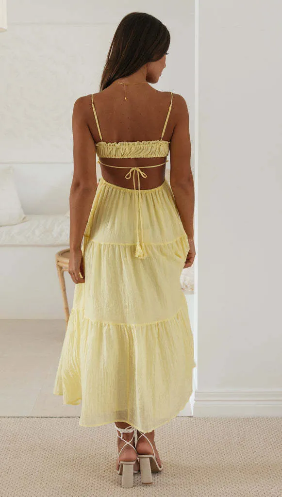 Breezy Tiered V-Neck Sleeveless Chiffon Maxi Dress