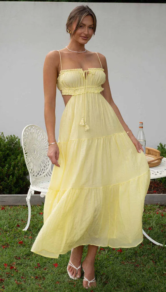 Breezy Tiered V-Neck Sleeveless Chiffon Maxi Dress