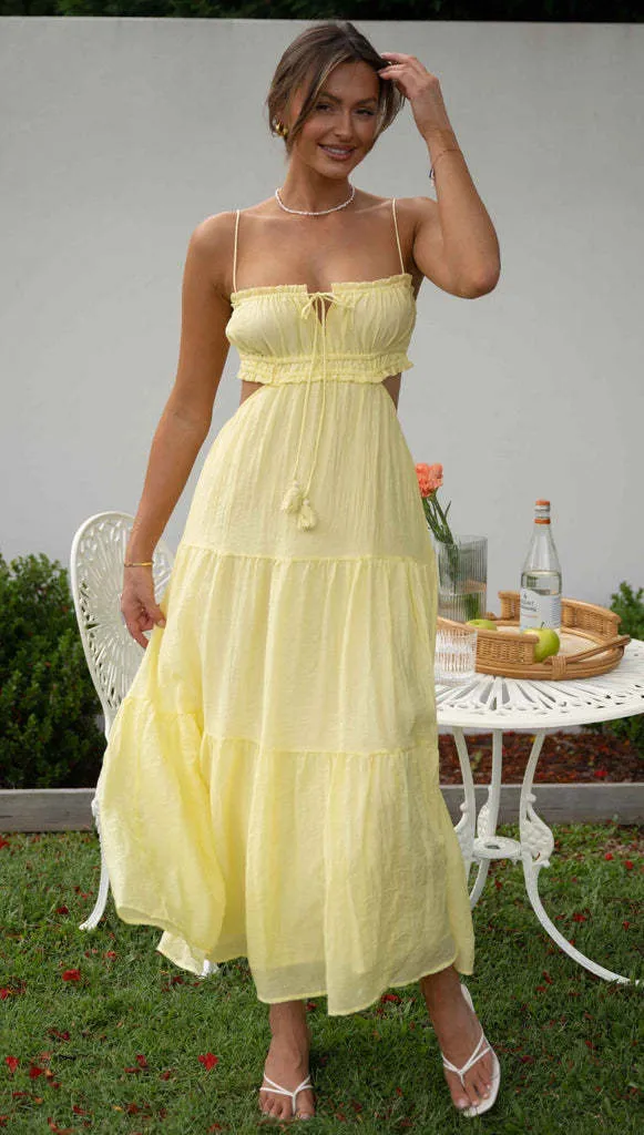 Breezy Tiered V-Neck Sleeveless Chiffon Maxi Dress