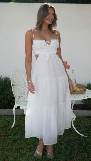 Breezy Tiered V-Neck Sleeveless Chiffon Maxi Dress