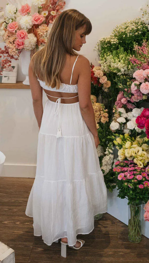 Breezy Tiered V-Neck Sleeveless Chiffon Maxi Dress