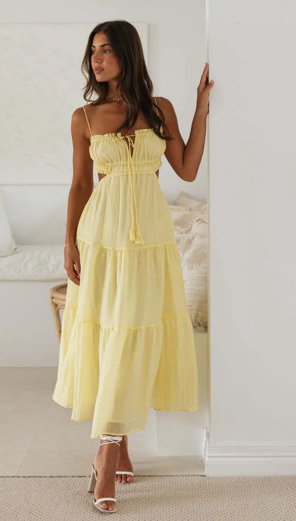 Breezy Tiered V-Neck Sleeveless Chiffon Maxi Dress