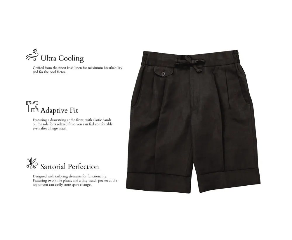 Brown Linen Bermuda Shorts