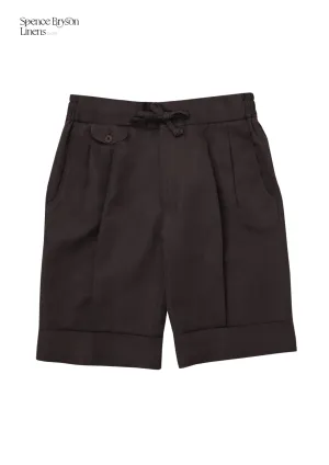 Brown Linen Bermuda Shorts
