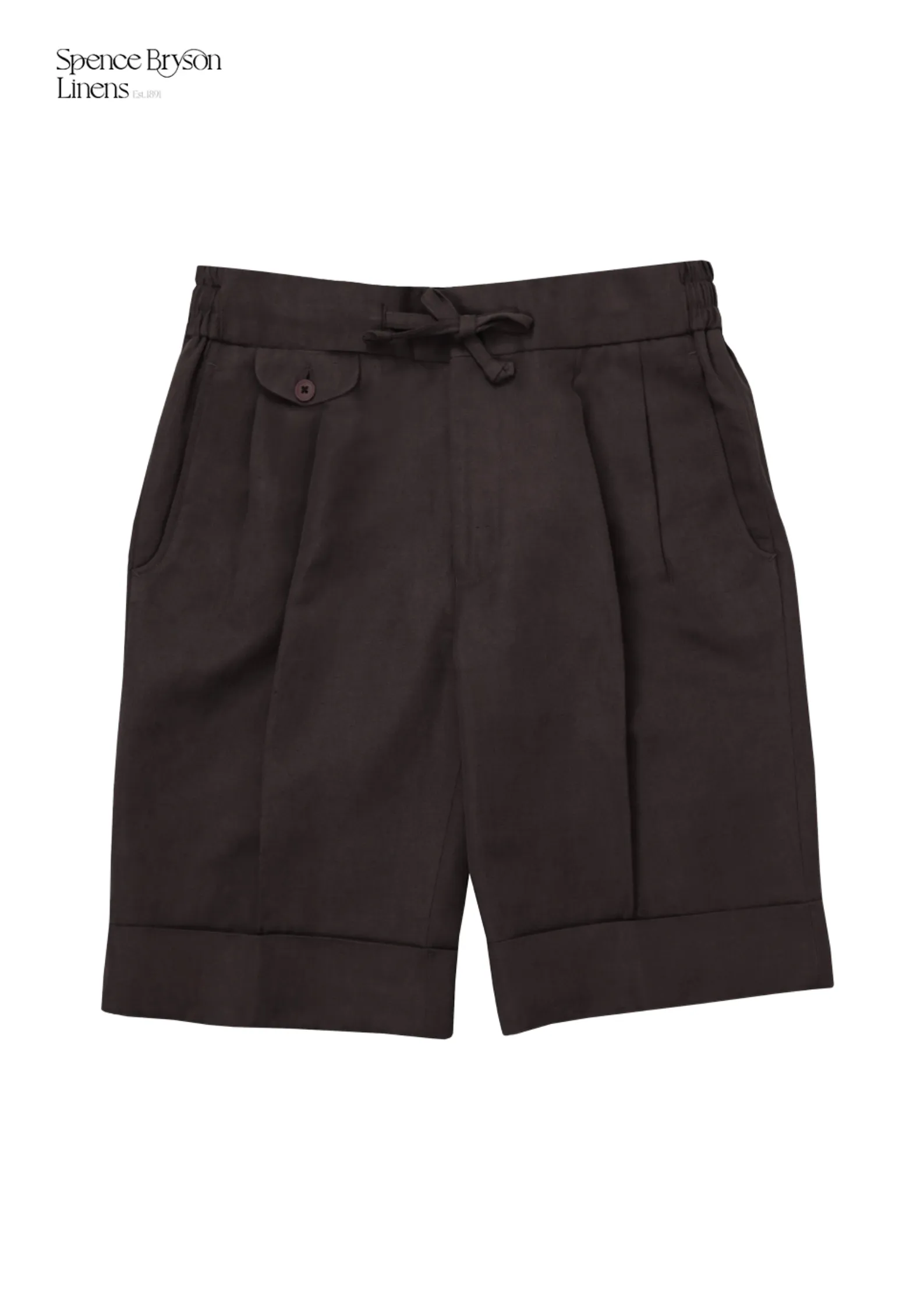 Brown Linen Bermuda Shorts