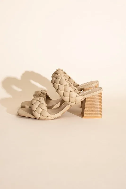 BUGGY-S BRAIDED STRAP MULE HEELS