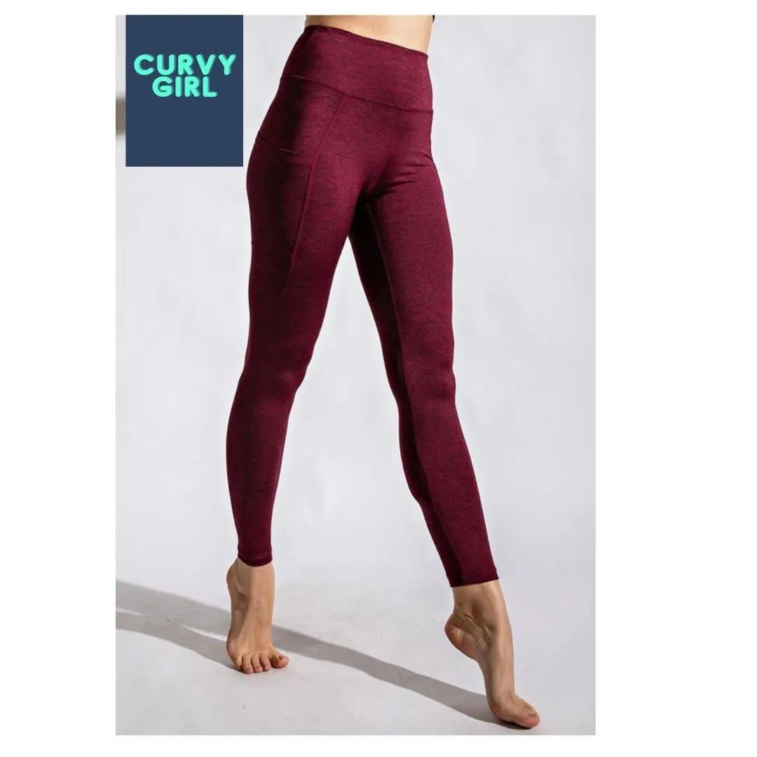 Butter Soft Leggings w/ Side Pocket Heather colors