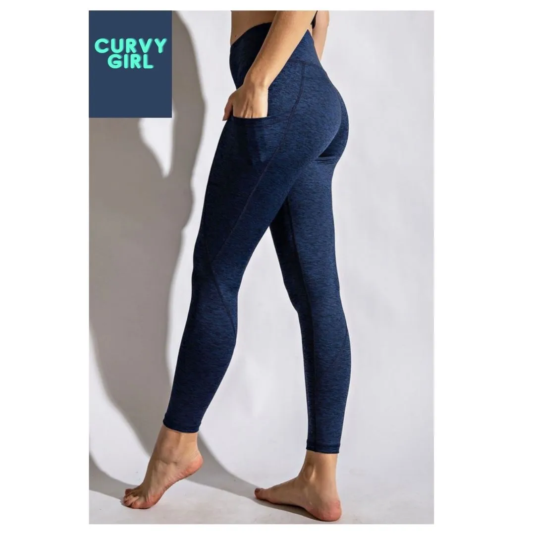 Butter Soft Leggings w/ Side Pocket Heather colors