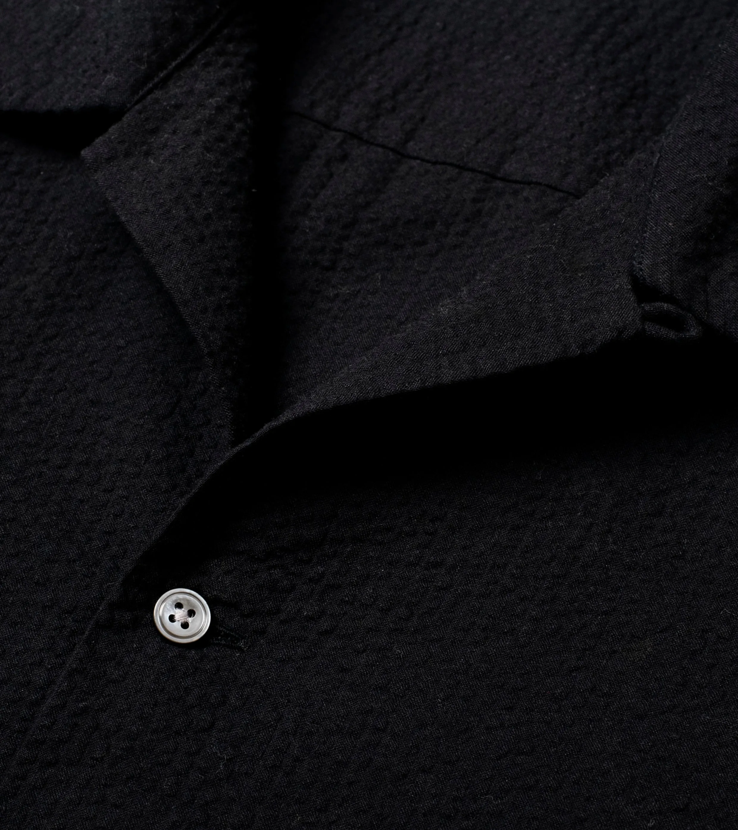 Cabana Shirt Black Seersucker