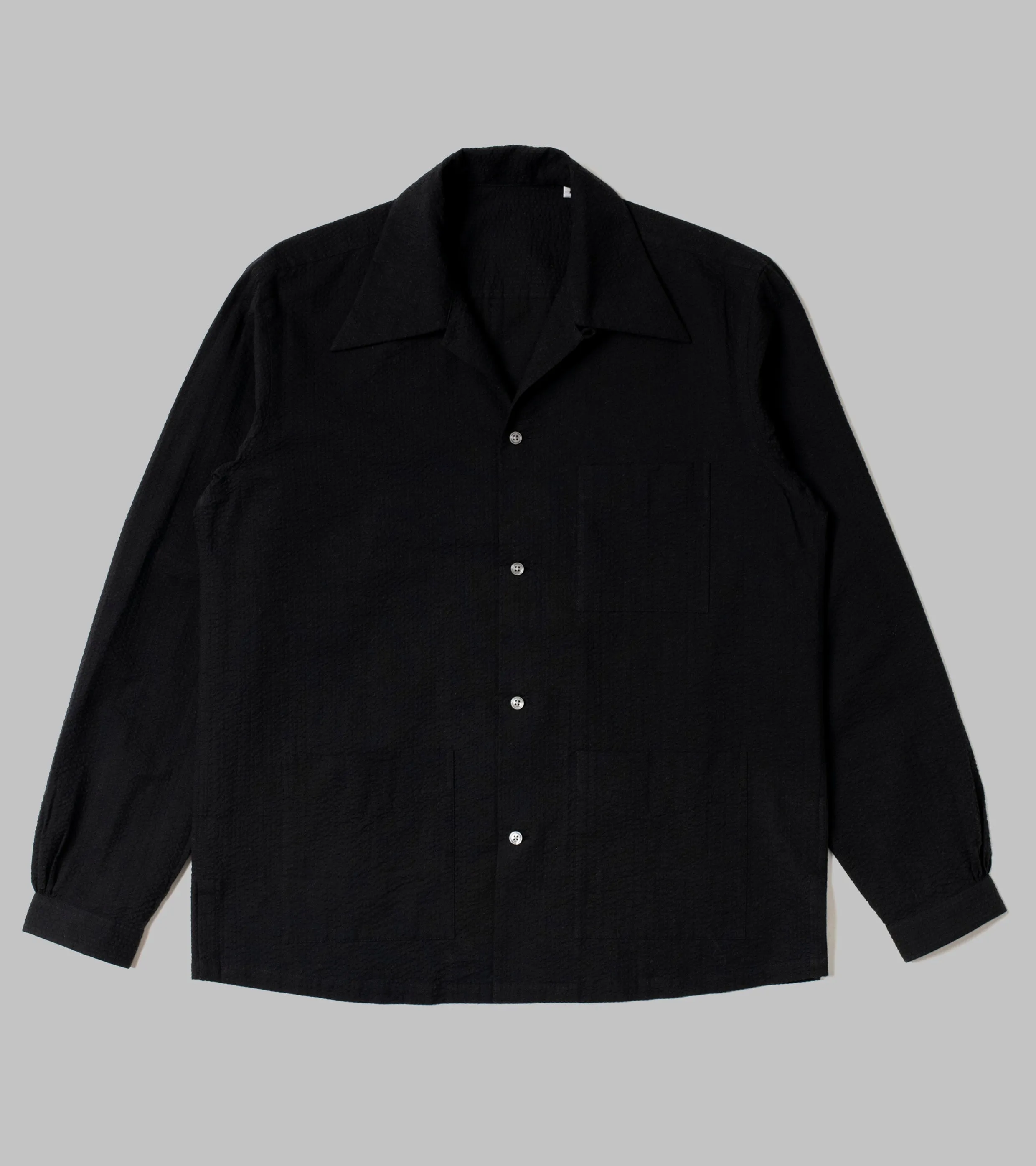 Cabana Shirt Black Seersucker