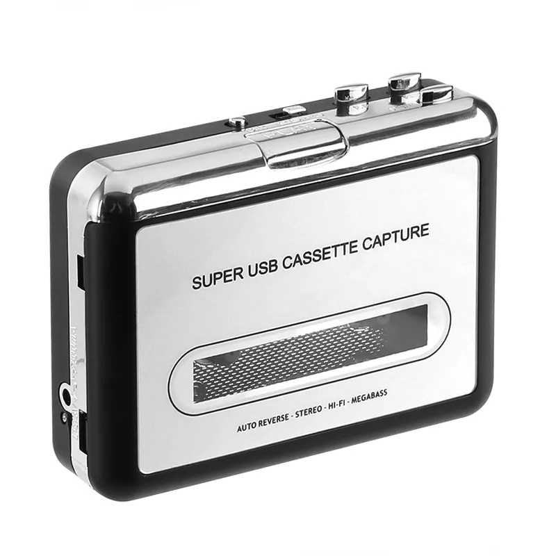 Cassette Tape-to-MP3 Converter - Plug and Play, Win   Mac Compatible, Auto Reverse, Audacity Audio Software