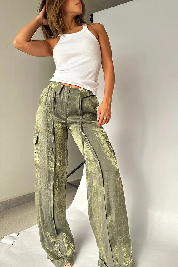 Chic Loose-Fit Casual Pants with Sleek Zipper Detailing