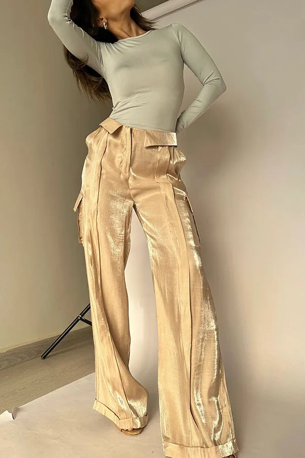 Chic Loose-Fit Casual Pants with Sleek Zipper Detailing