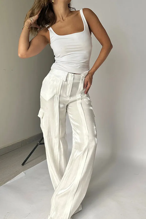 Chic Loose-Fit Casual Pants with Sleek Zipper Detailing