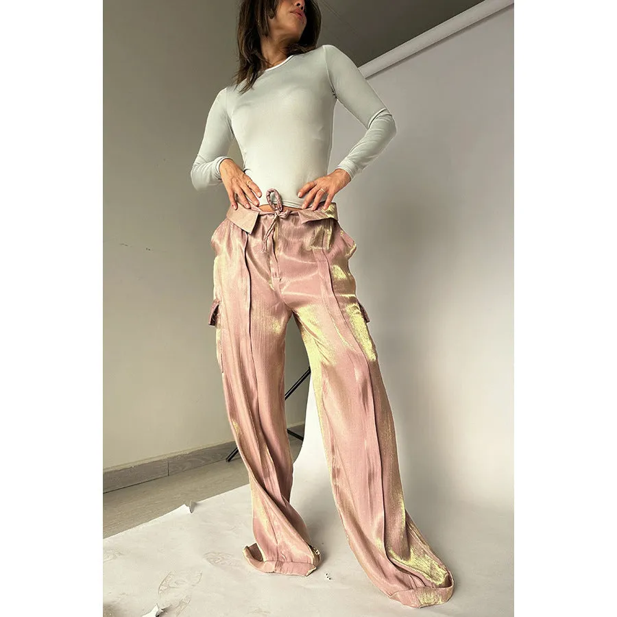 Chic Loose-Fit Casual Pants with Sleek Zipper Detailing