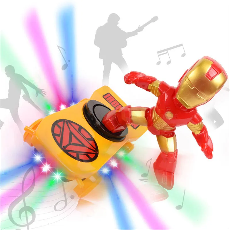 Children Cartoon Movie Figure Simulation Scooter Electric Rotating Tumble Toys Iron man scooter