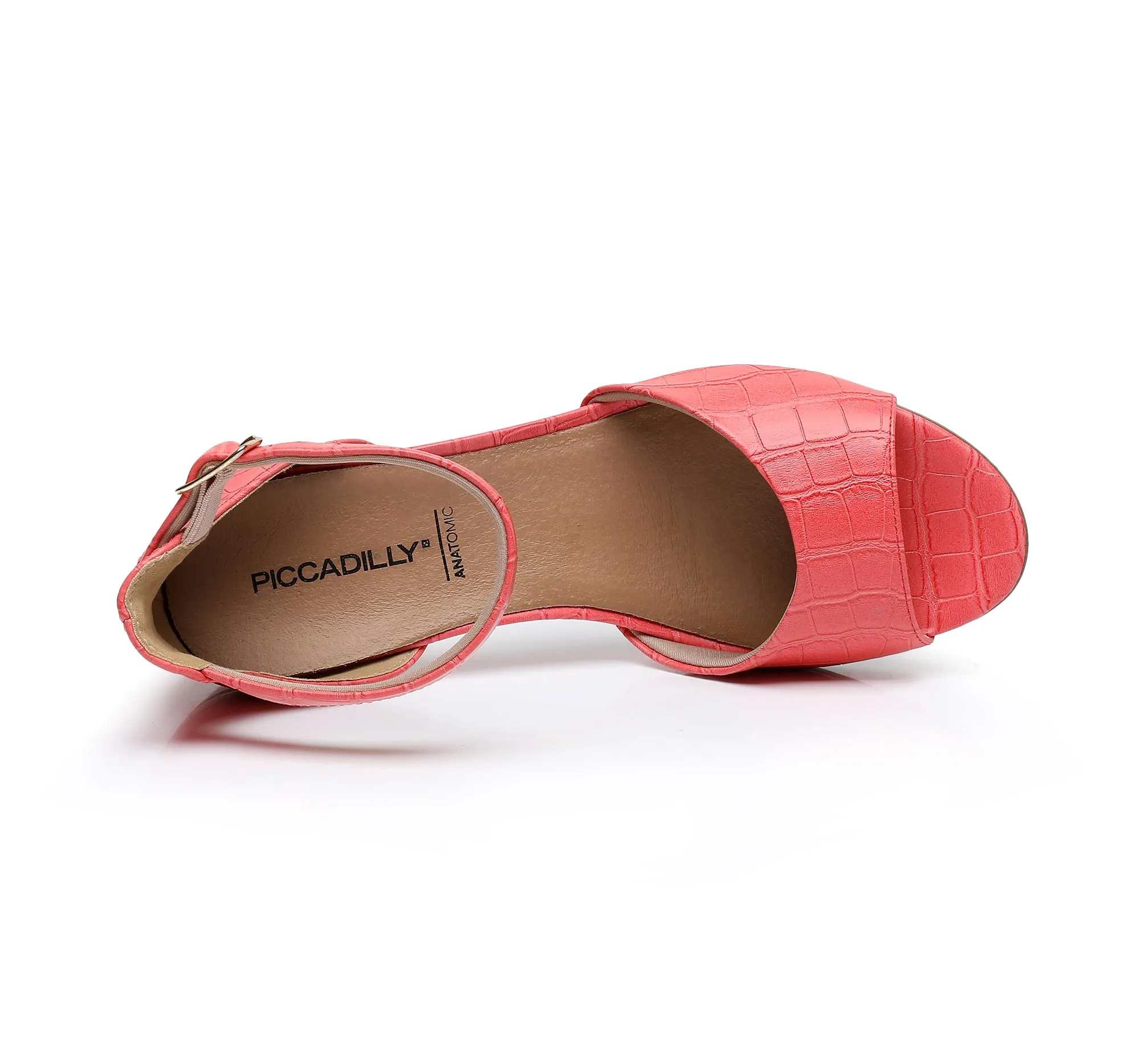Coral Nappa Croco Heels for Women (685.007)