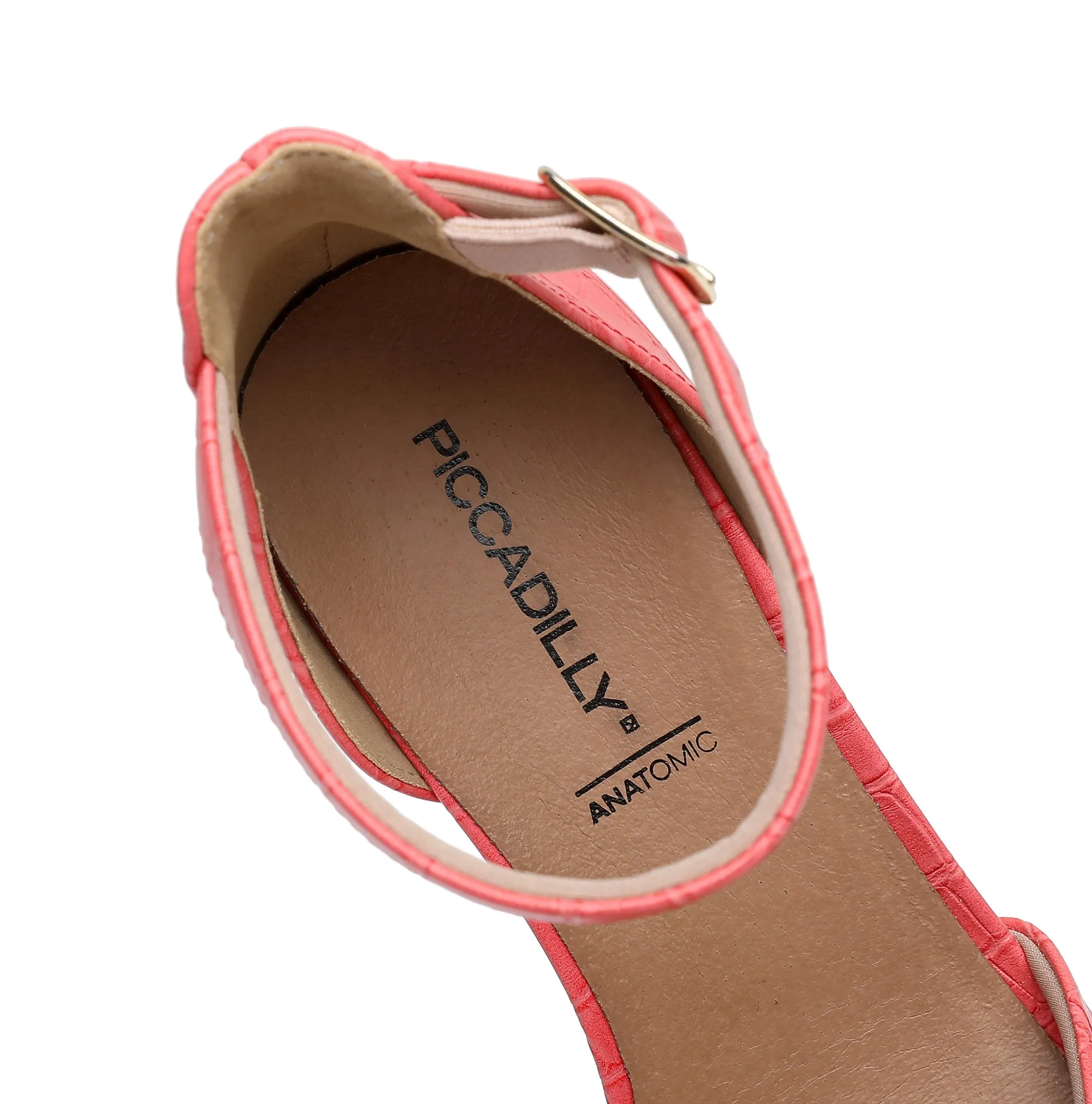 Coral Nappa Croco Heels for Women (685.007)