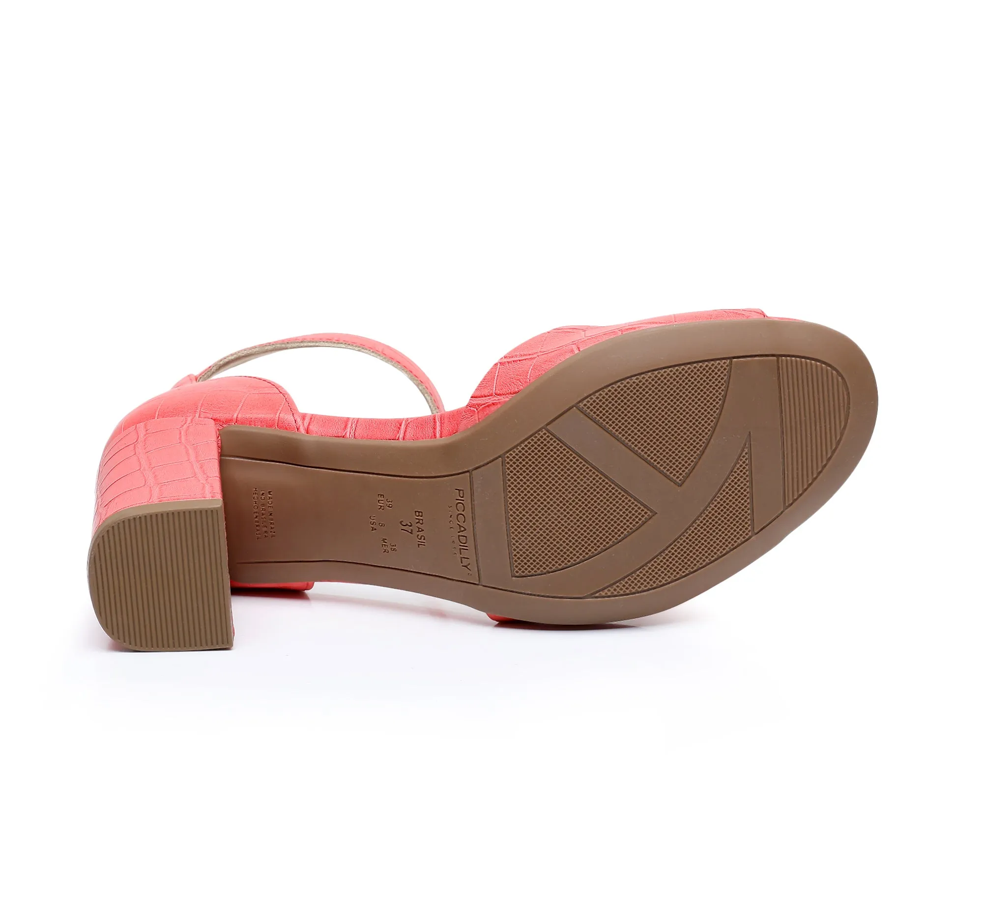 Coral Nappa Croco Heels for Women (685.007)