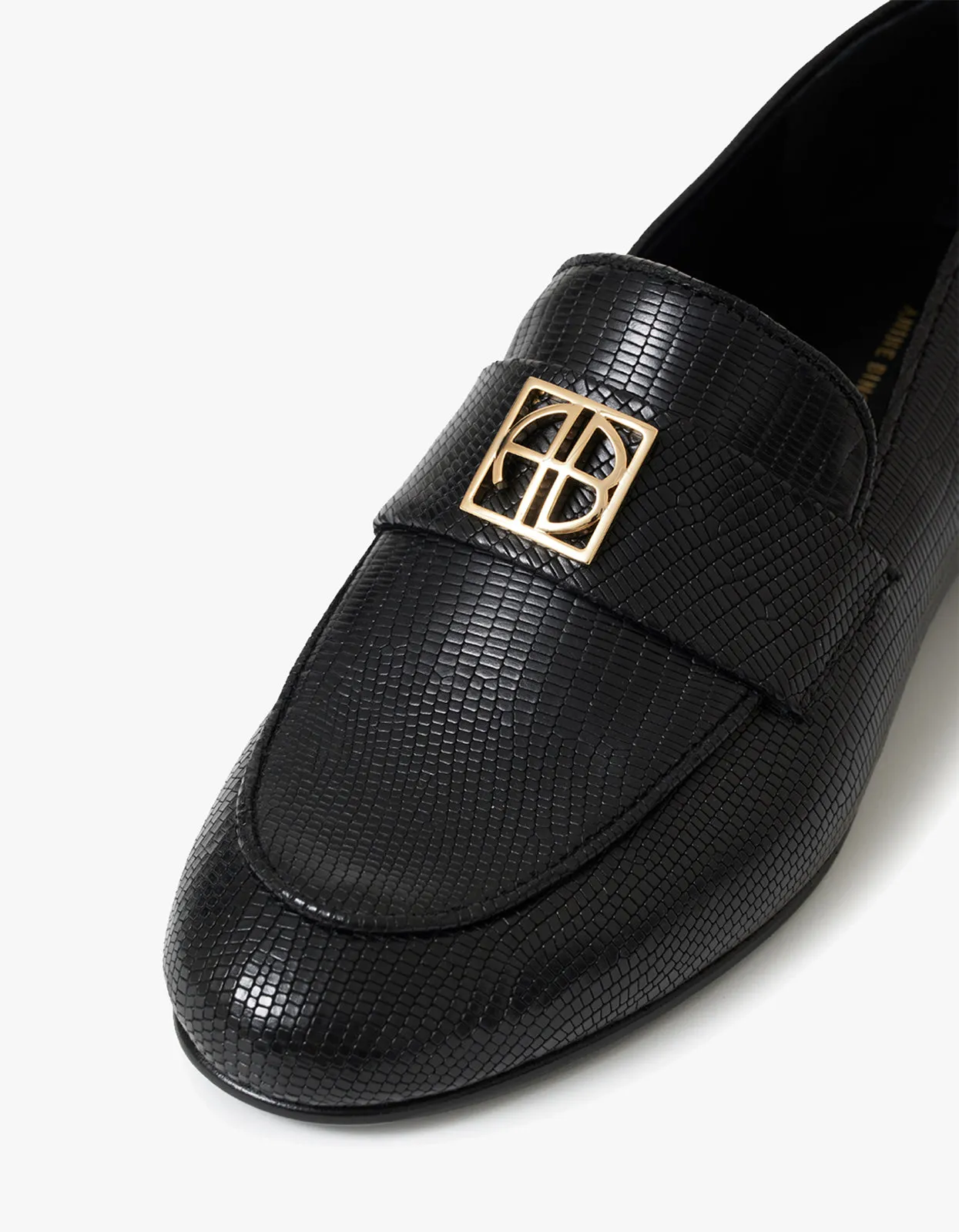 Corrine Loafers Monogram - Black Mini Embossed